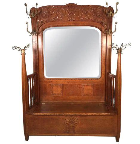 Solid Oak Hall Bench by R.J. Horner from Old New York (1 of 7)