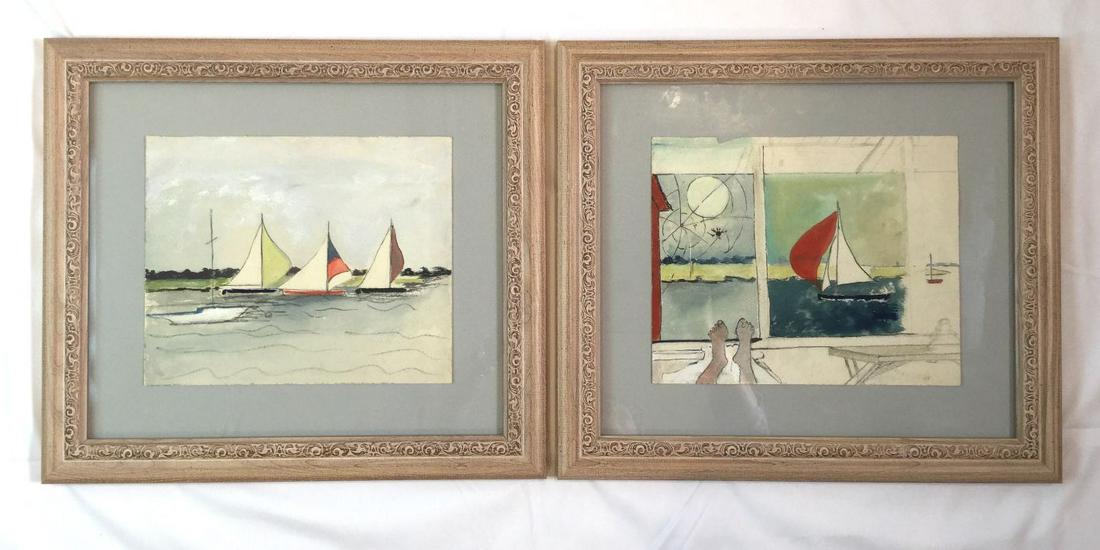 Pair of Watercolors Painted by Katherine Hepburn in (1 of 4)