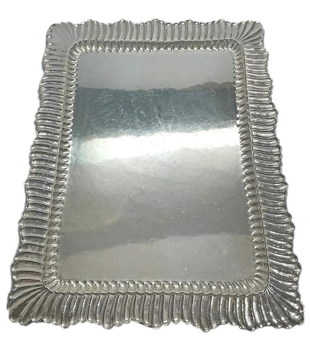 Buccellati Linenfold Sterling Silver Large Serving Tray (1 of 3)