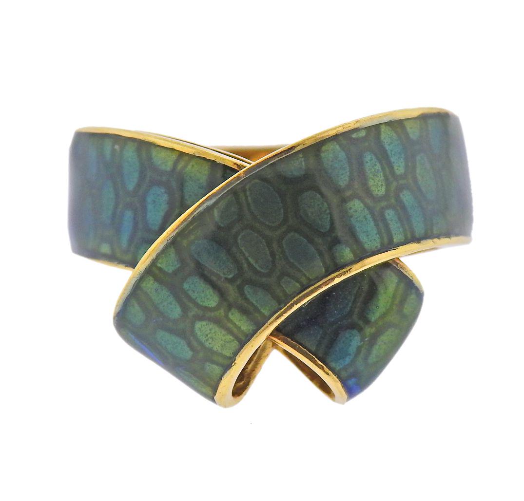 Kutchinsky 18k Gold Enamel Ring (1 of 5)