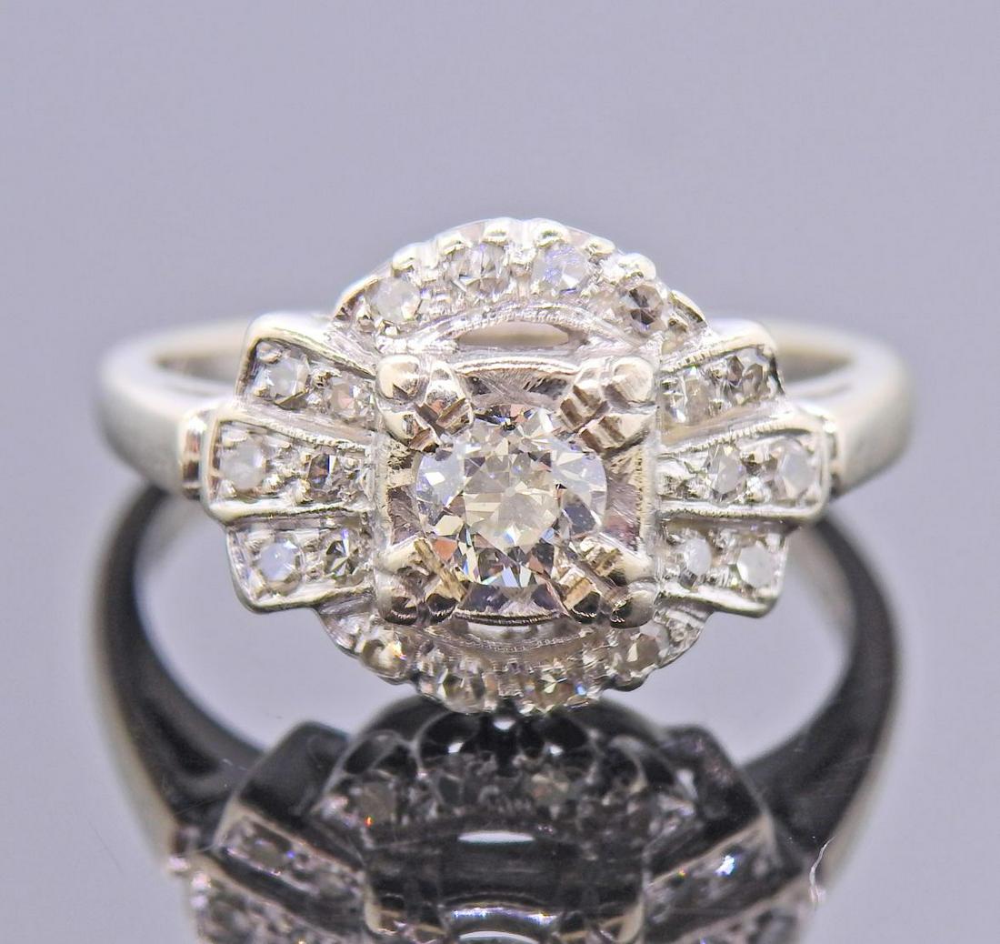 Mid Century 14k Gold Old Mine Diamond Engagement Ring (1 of 3)