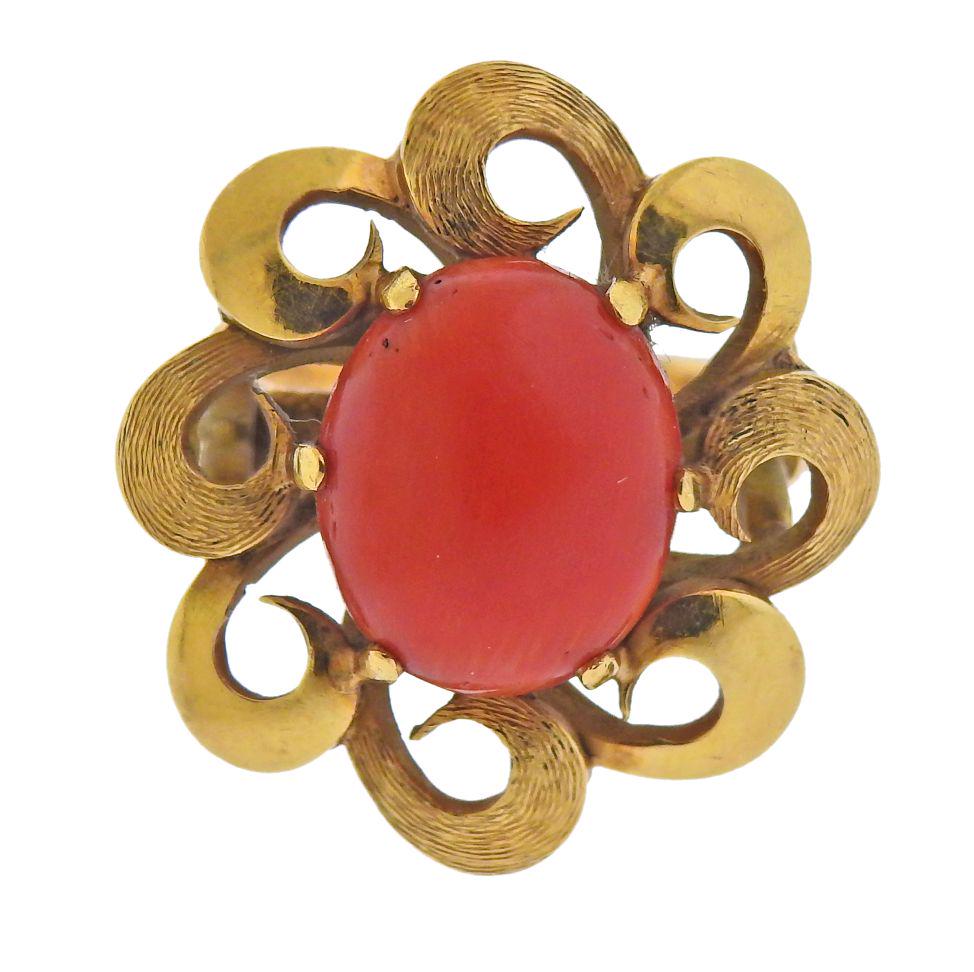 1960s 18k Gold Coral Ring (1 of 4)