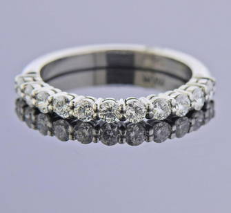 McTeigue Platinum Diamond Wedding Half Band Ring: Platinum McTeigue band ring with approx. 0.51ctw in diamonds. Ring size - 5.25, ring is 2.4mm wide. Marked: McT, Plat. Weight - 3.4 grams.