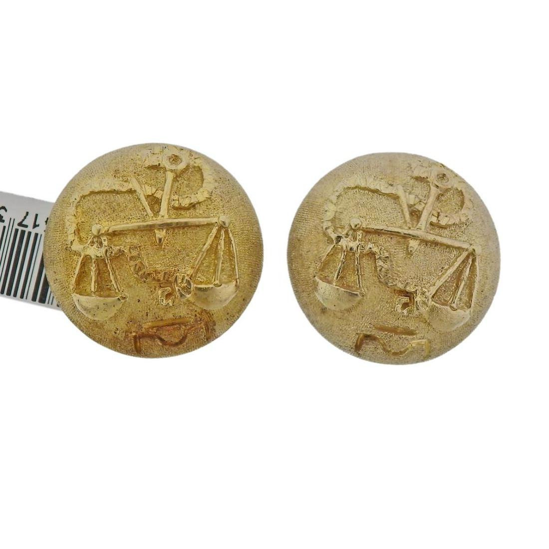 Gianmaria Buccellati Sterling Silver Libra Zodiac: Sterling Silver Libra Zodiac Earrings crafted by Gianmaria Buccellati. Earrings measure 22mm in diameter. Marked - Gianmaria Buccellati, Italy, 925. Weight - 16.6 grams.