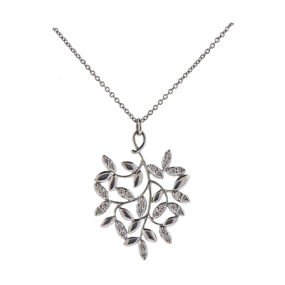 Tiffany & Co Paloma Picasso Leaf Diamond Pendant (1 of 3)