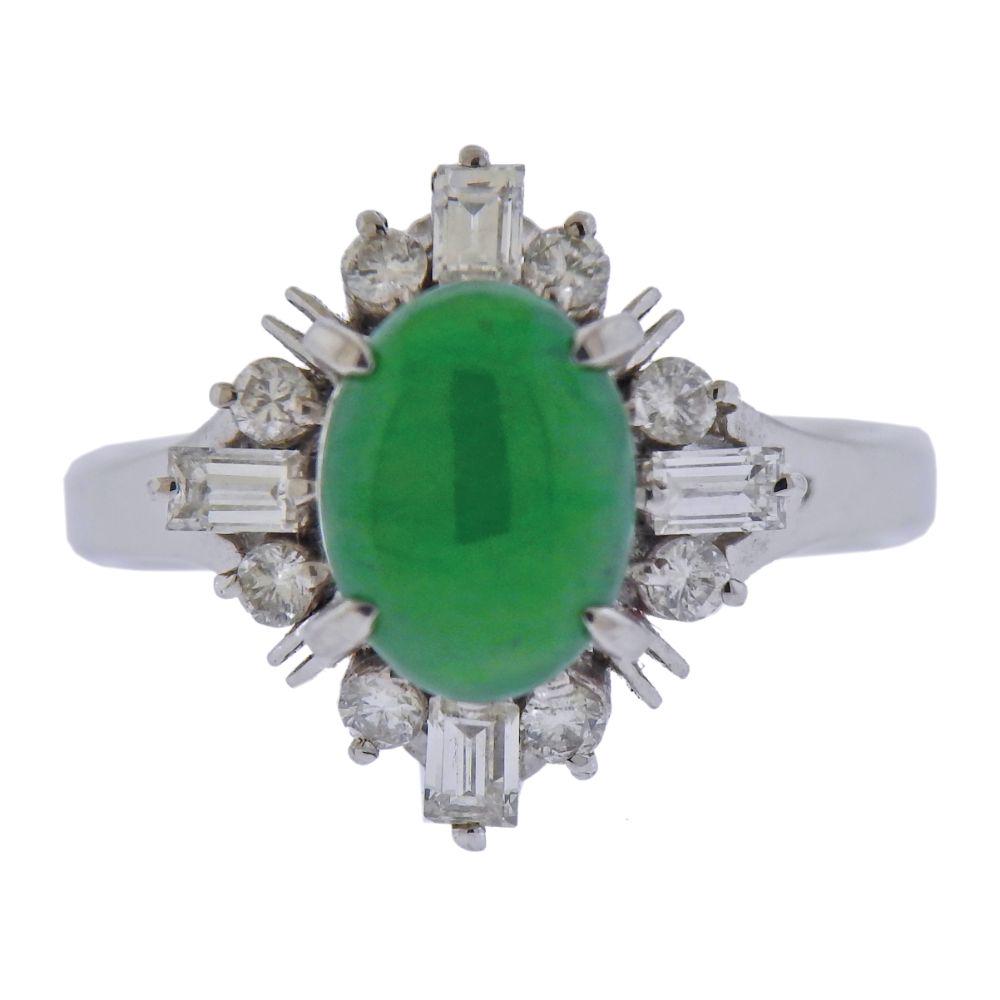 Platinum Jade Diamond Ring (1 of 3)