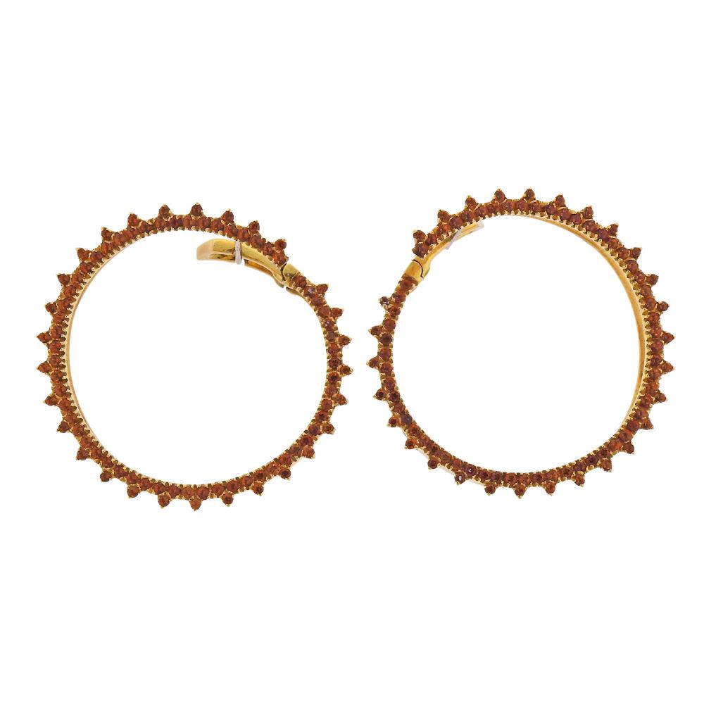 Roberta Porrati 18k Gold Orange Sapphire Open Circle (1 of 5)
