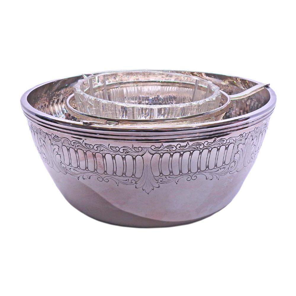 Buccellati Sterling Silver Prestigio Mario Glass: Measures 3.25" x 7.25" x 7.25". Marked: Buccellati Italy, 925. Weight - 28 ozt. Retail $8600.