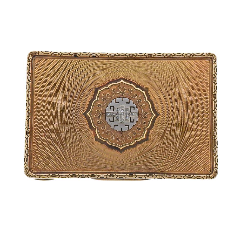Antique Austrian 14k Gold Platinum Diamond Box (1 of 6)