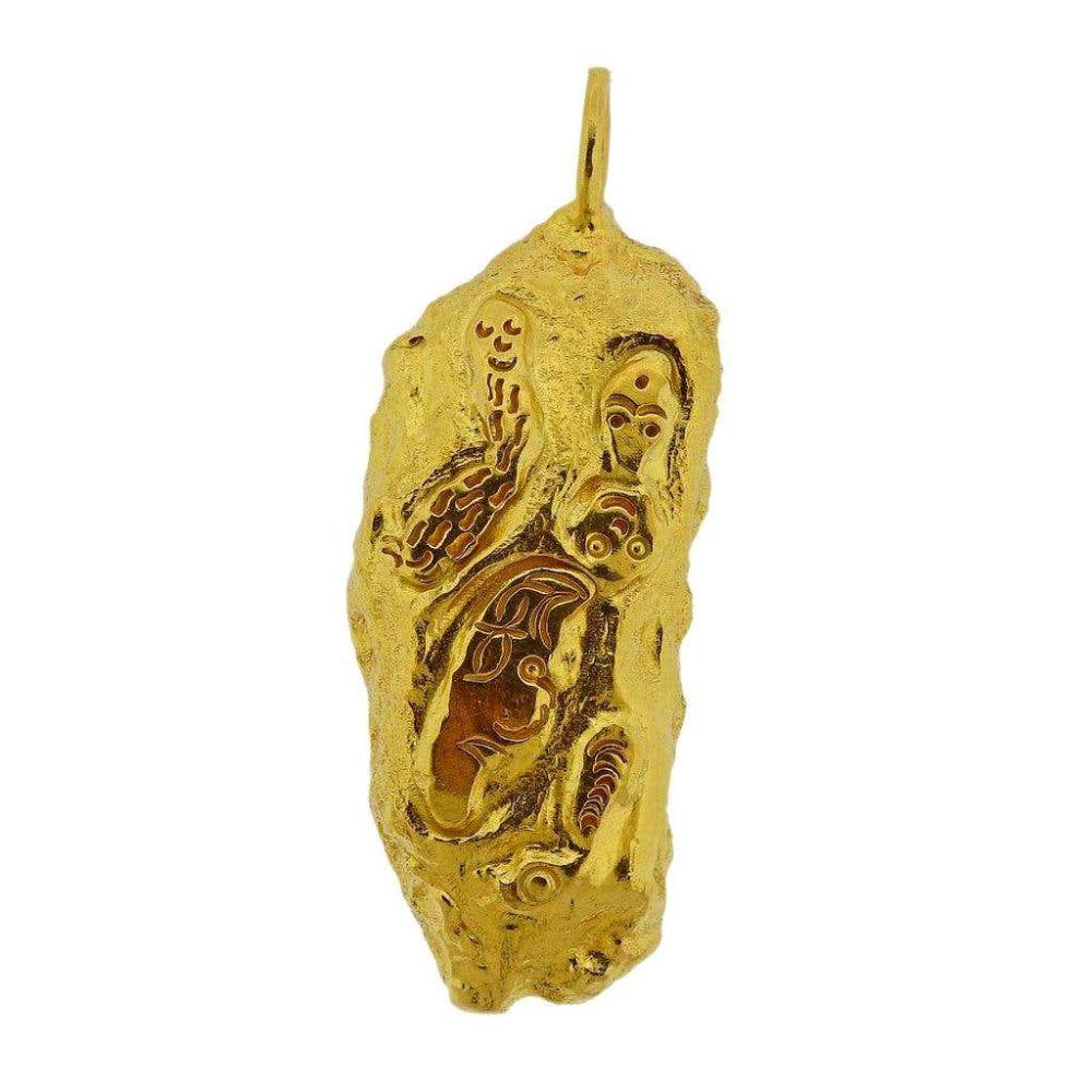 Jean Mahie 22k Gold Abstract Pendant (1 of 4)