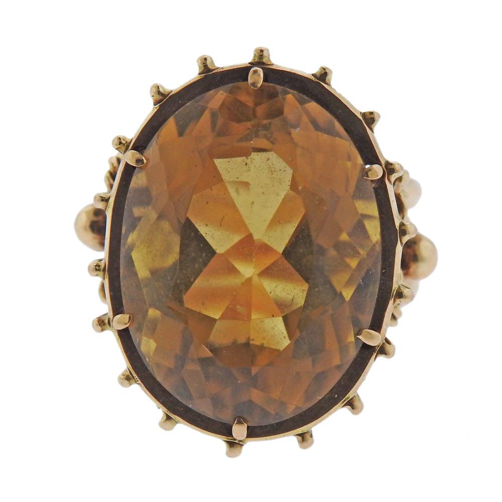 Retro 14k Gold Citrine Ring (1 of 5)
