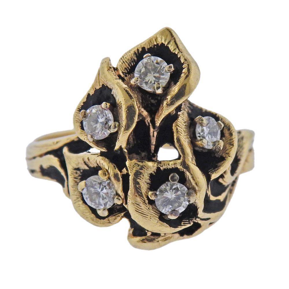 14k Gold Diamond Free Form Ring (1 of 3)