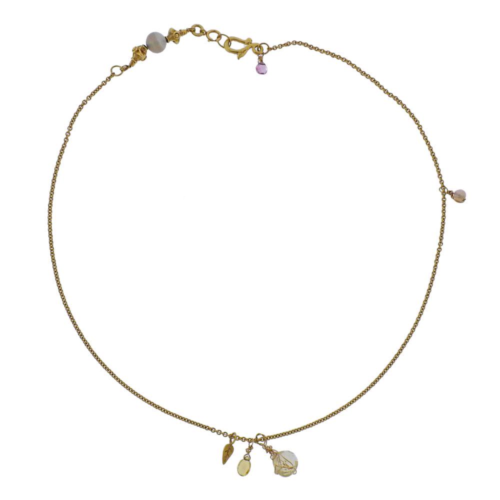 14k Gold Opal Gemstone Necklace (1 of 4)