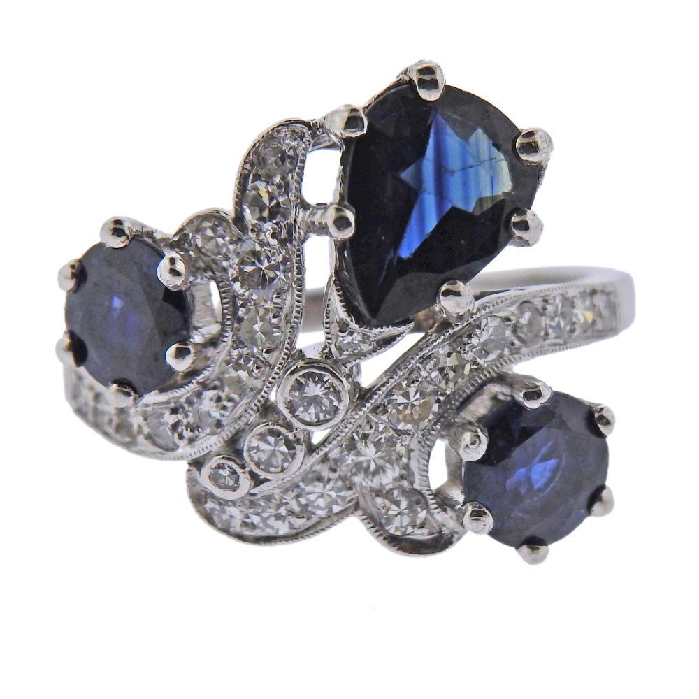 14k Gold Sapphire Diamond Ring (1 of 4)