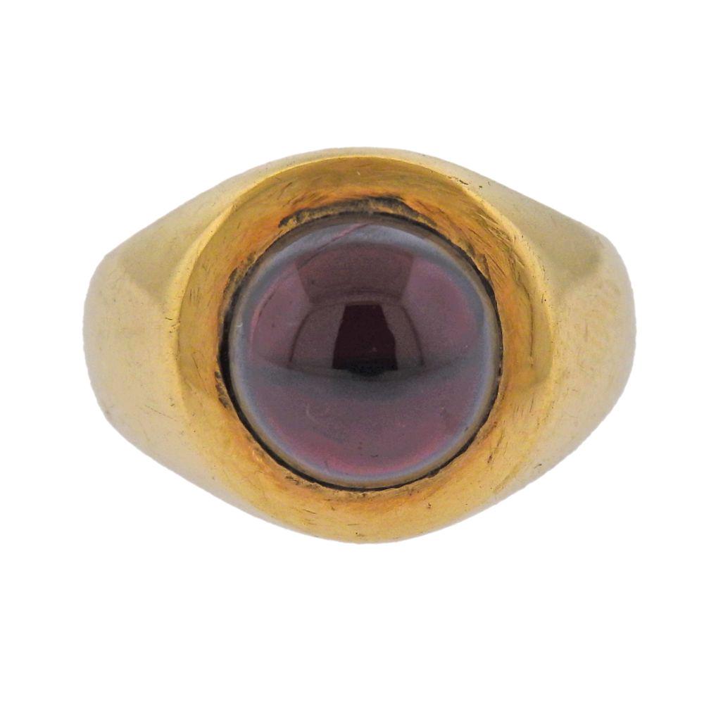 18k Gold Garnet Gypsy Ring (1 of 4)
