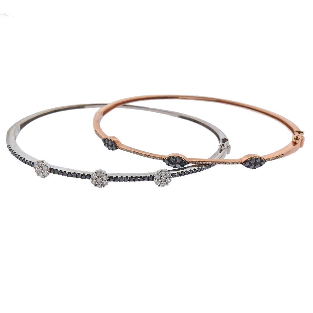 Set of Two 14k Gold Diamond Bracelets (1 of 6)