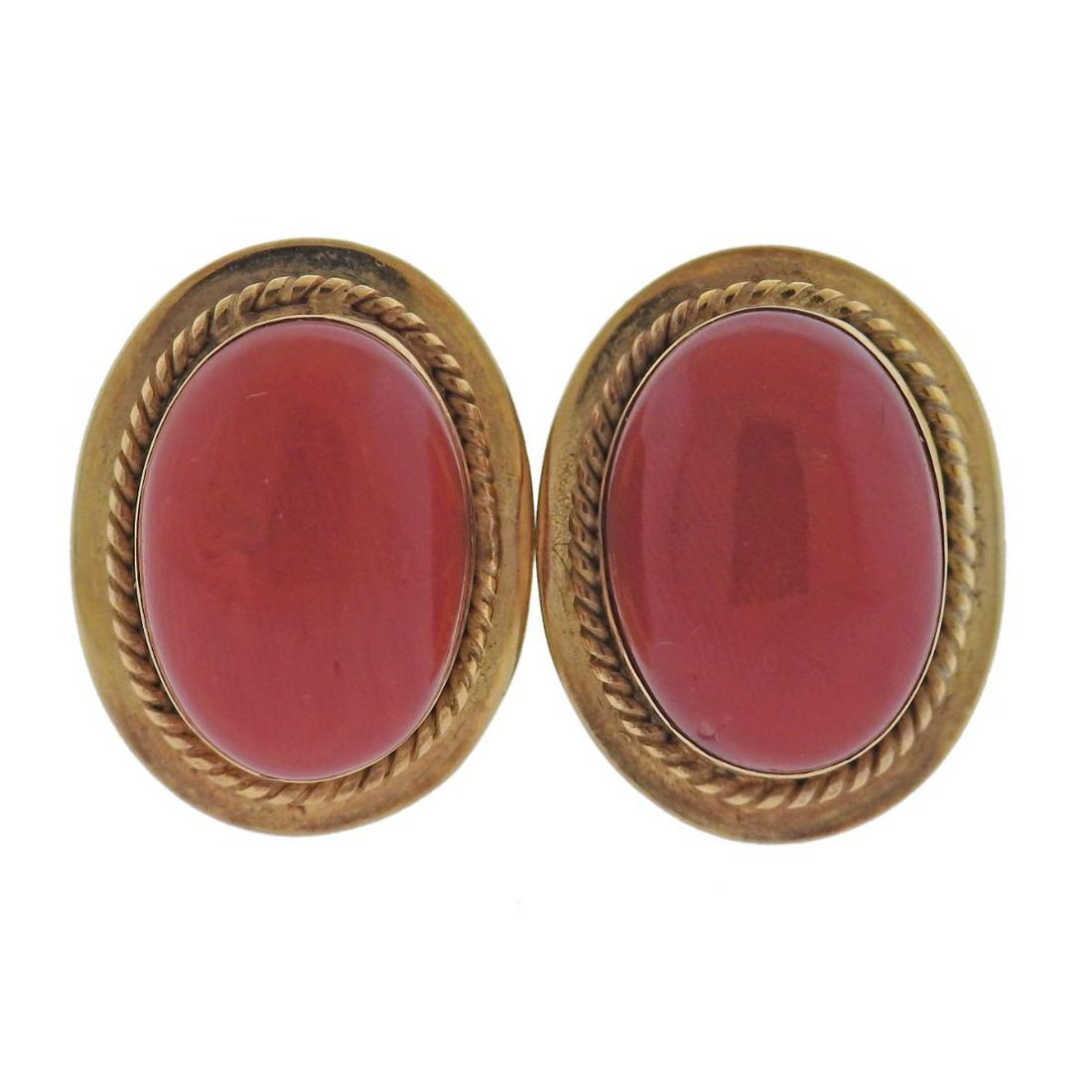 18k Gold Coral Earrings (1 of 4)