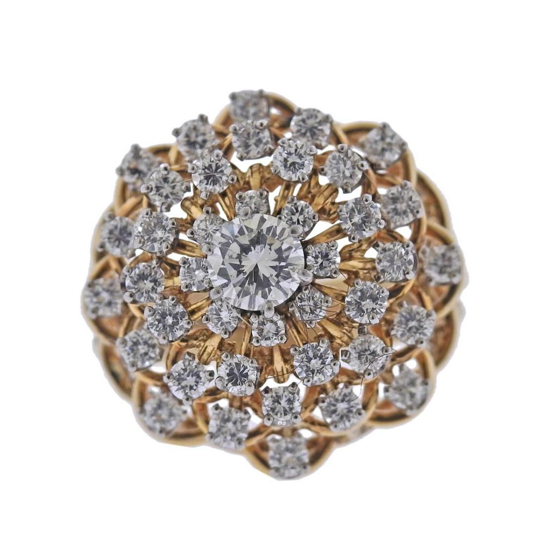 14k Gold Diamond Cluster Cocktail Ring (1 of 4)
