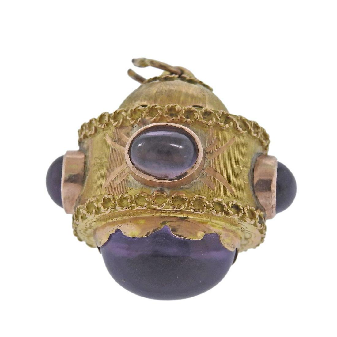 18k Gold Amethyst Charm Pendant (1 of 4)