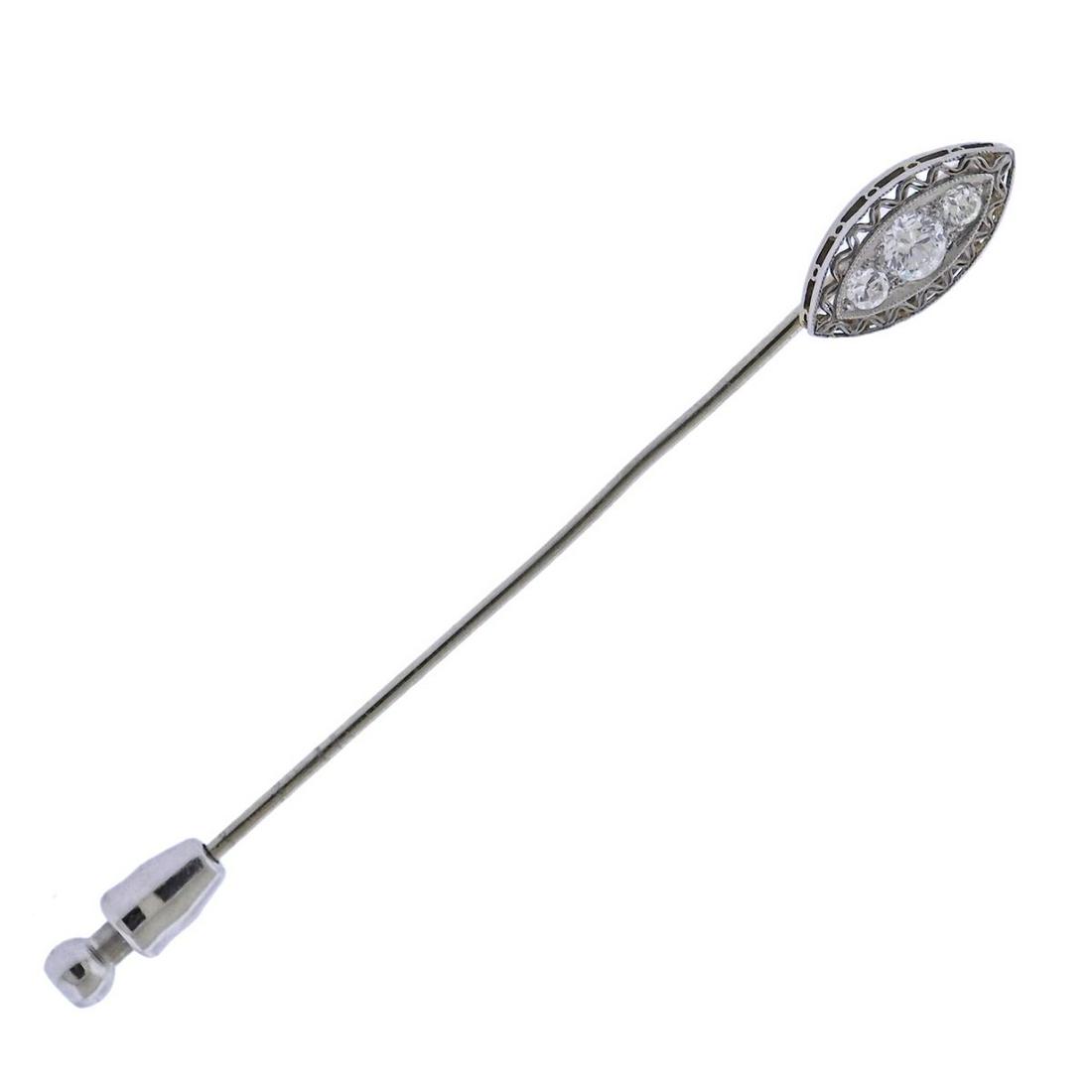 Art Deco Platinum Diamond Stick Pin (1 of 3)