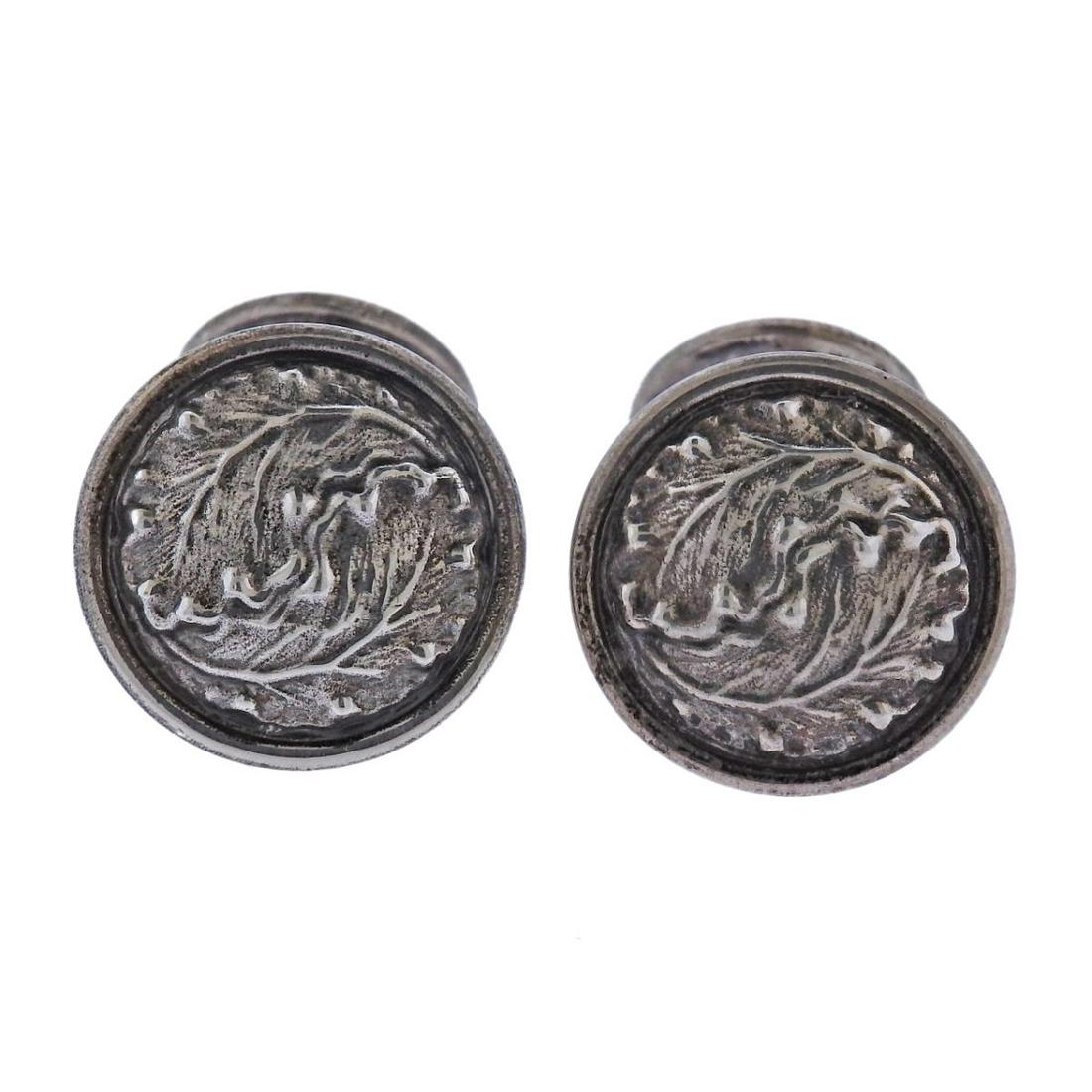 Buccellati Sterling Silver Acorn Leaf Cufflinks (1 of 4)