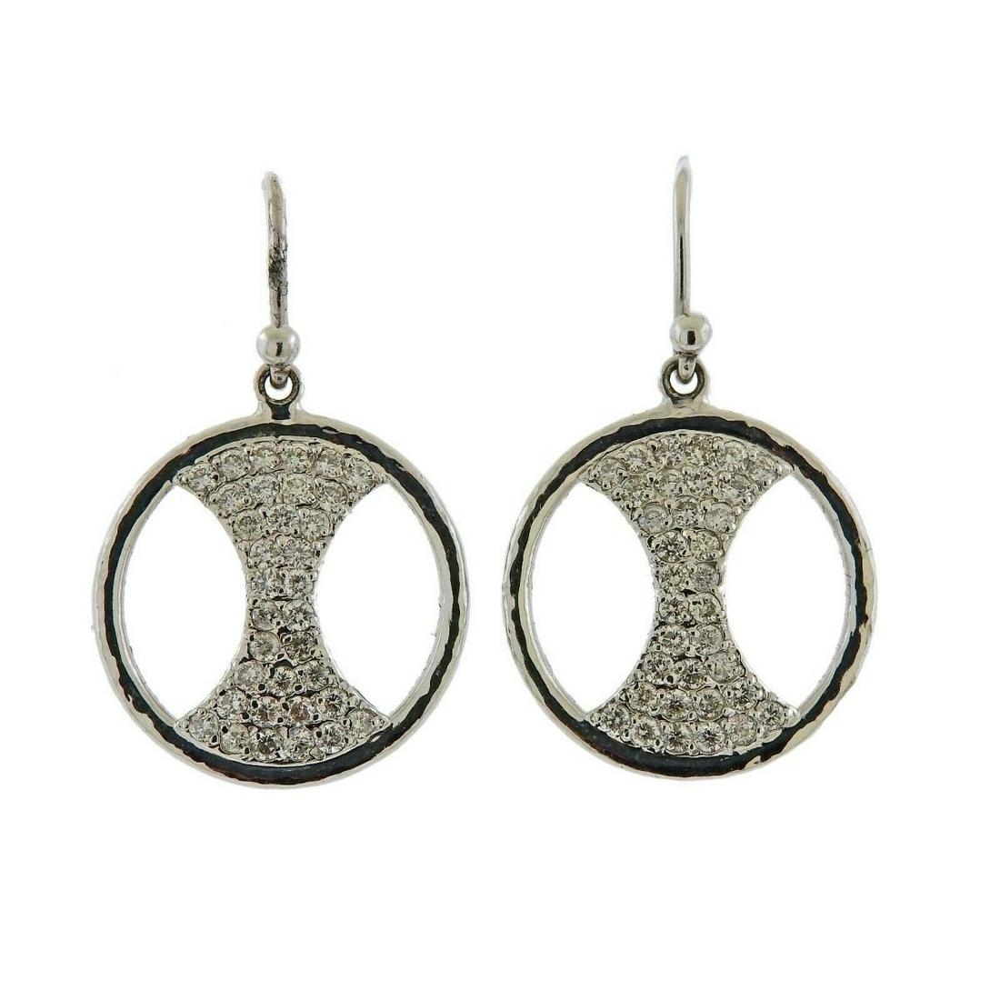 Gurhan Tuxedo Gold Diamond Earrings: New pair of 18K white gold Tuxedo earrings by Gurhan, set with approx. 1.09ctw in GH/VS diamonds. Retail $5280.