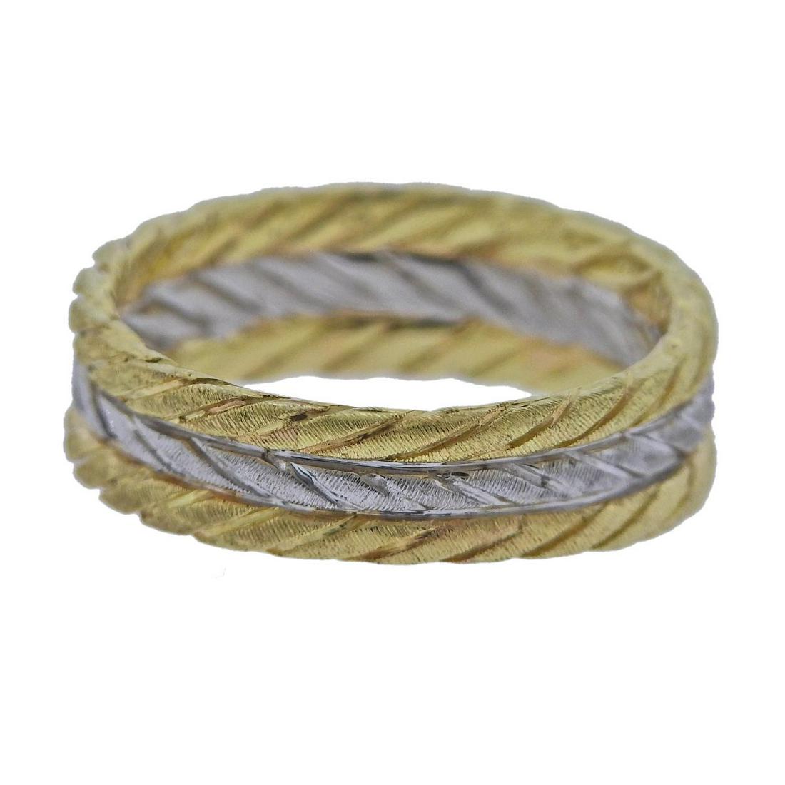 Buccellati 18k Two Tone Gold Band Ring (1 of 2)
