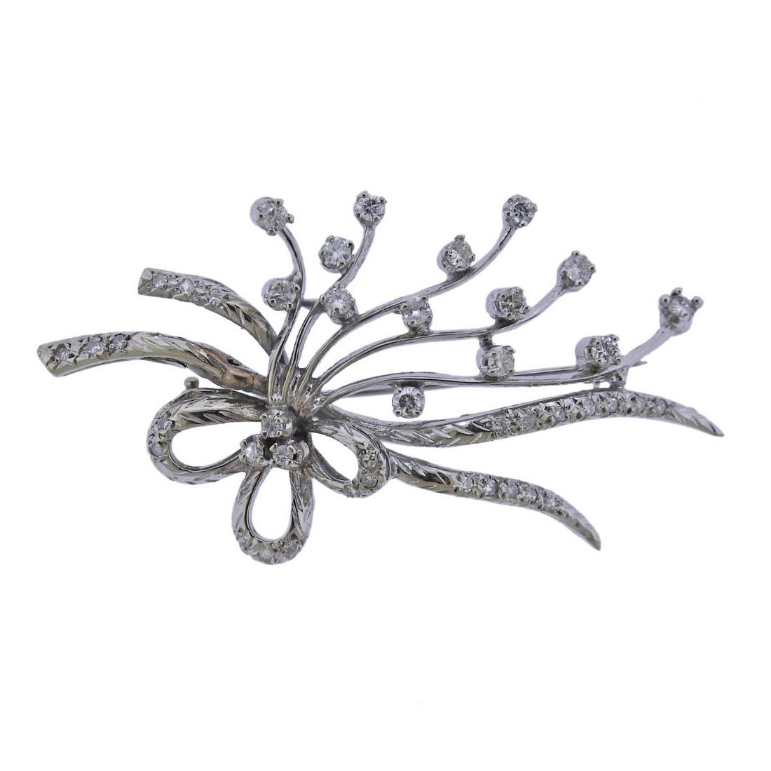 Mid Century 18k Gold Diamond Brooch (1 of 3)