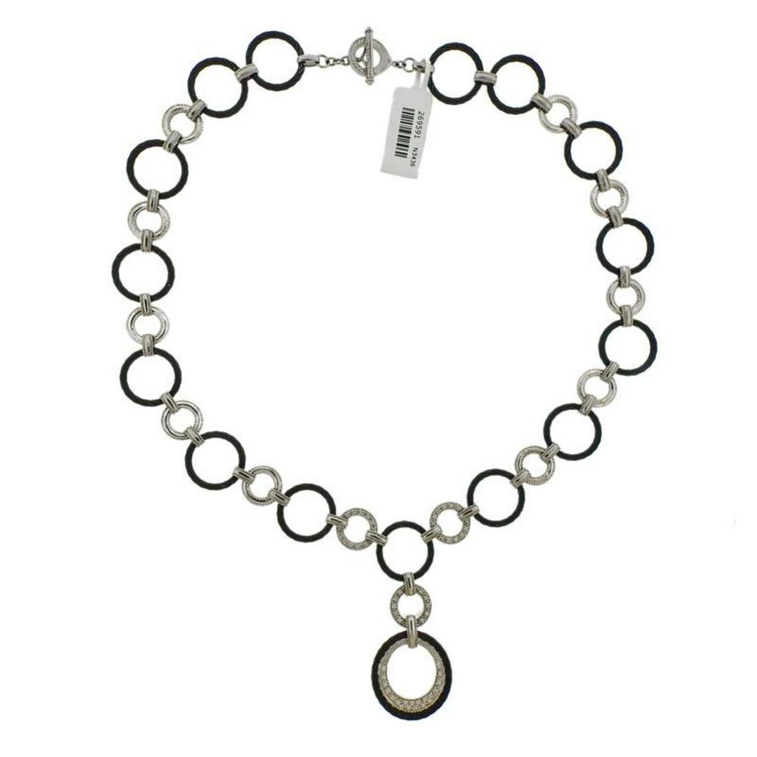 Charriol Celtic Noir Gold Cord Diamond Pendant Necklace (1 of 4)