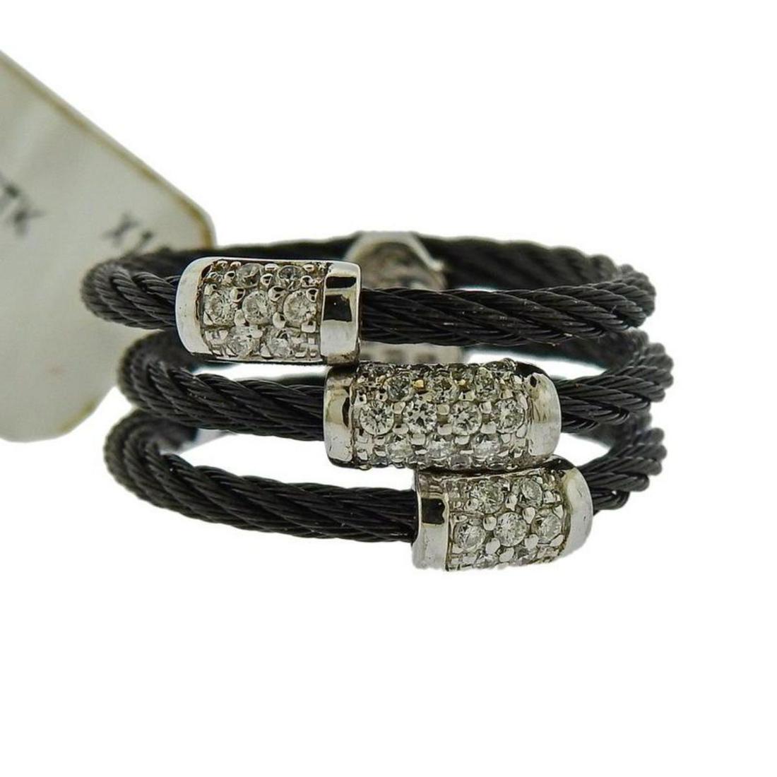 Charriol Noir Gold Steel Diamond Ring (1 of 4)