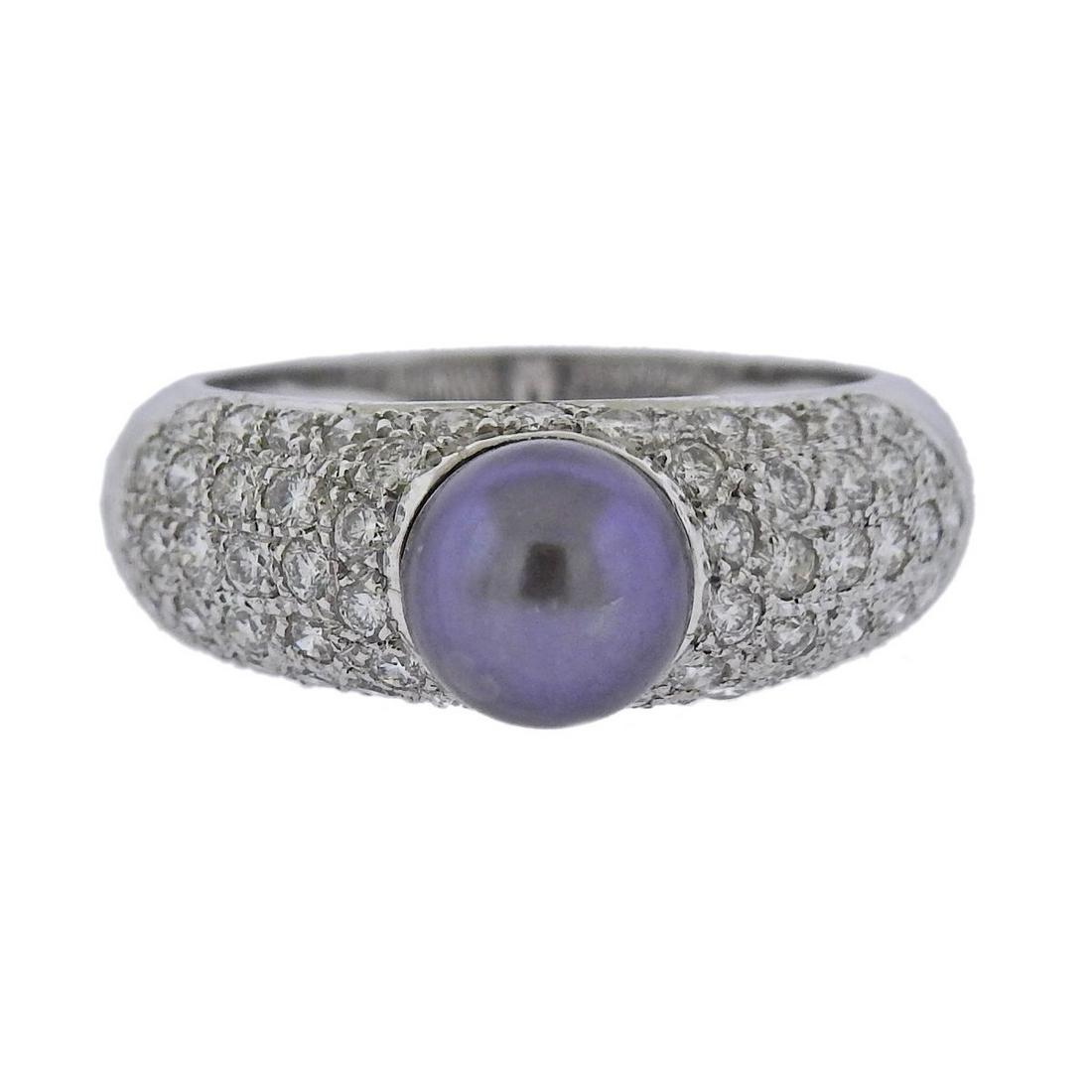 18k Gold Diamond Tahitian Pearl Ring (1 of 3)