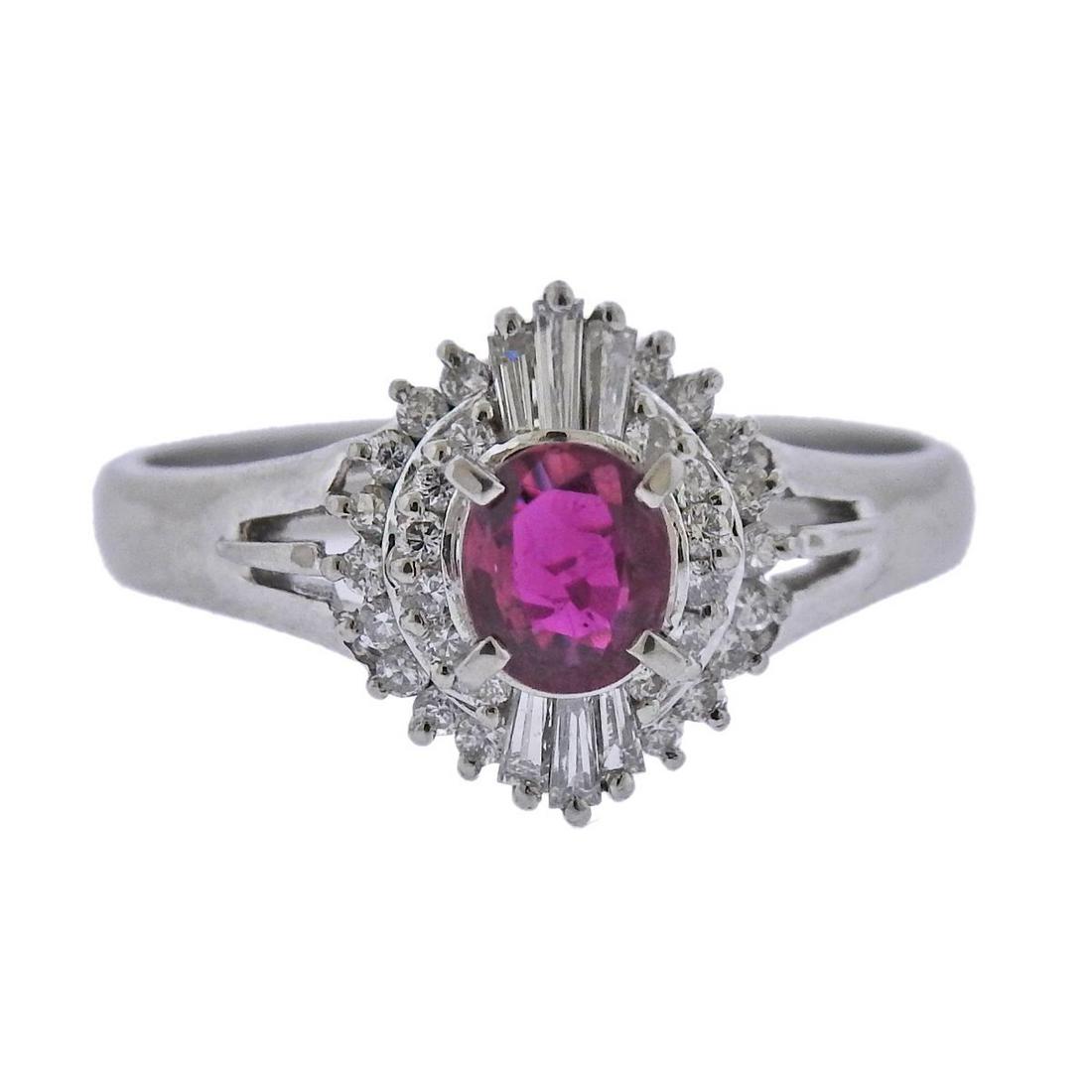 Platinum Diamond Ruby Ring (1 of 3)