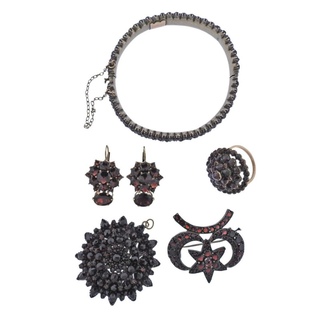 Antique Bohemian Garnet Lot (1 of 13)