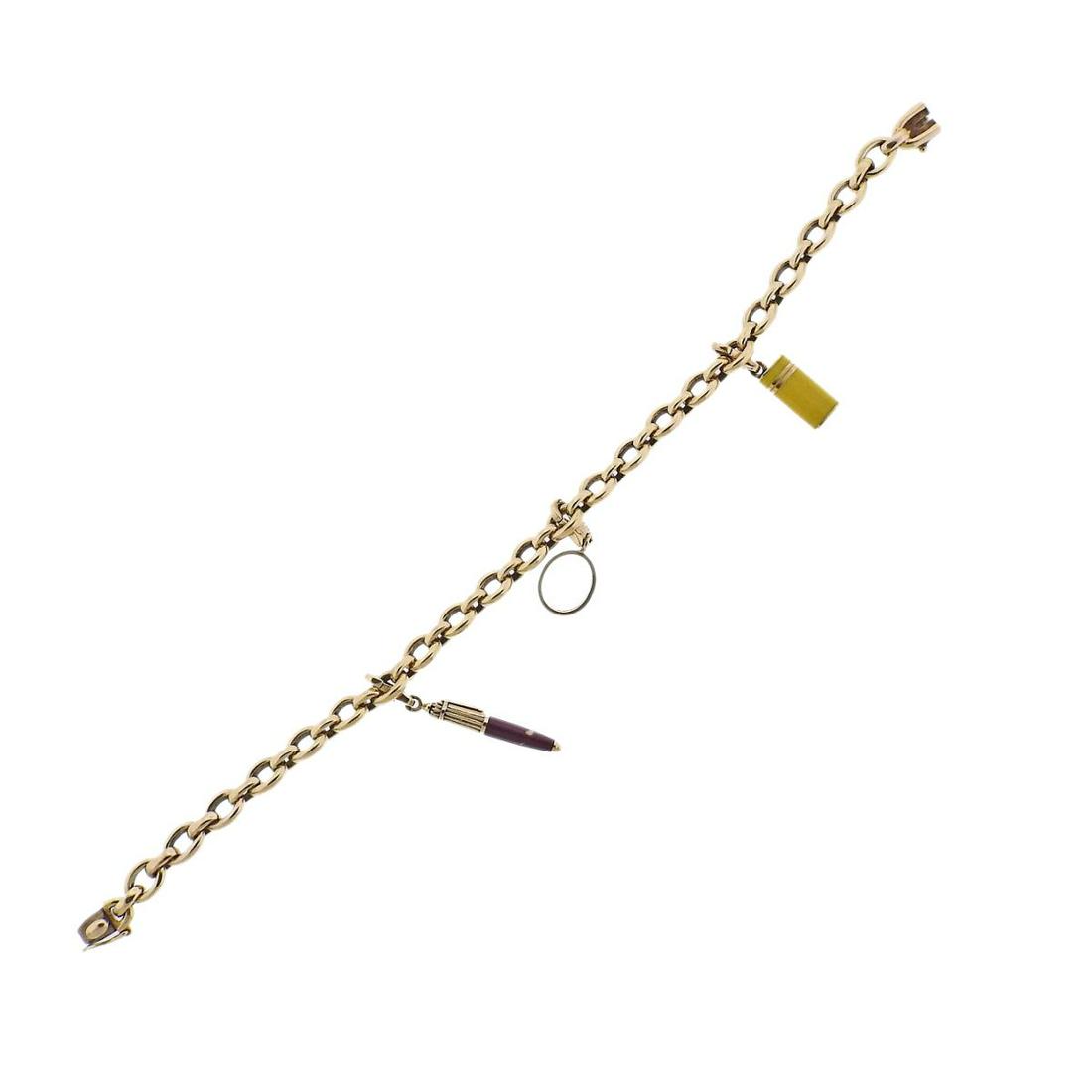 Cartier 18k Gold Love Pen Lighter Charm Bracelet (1 of 7)