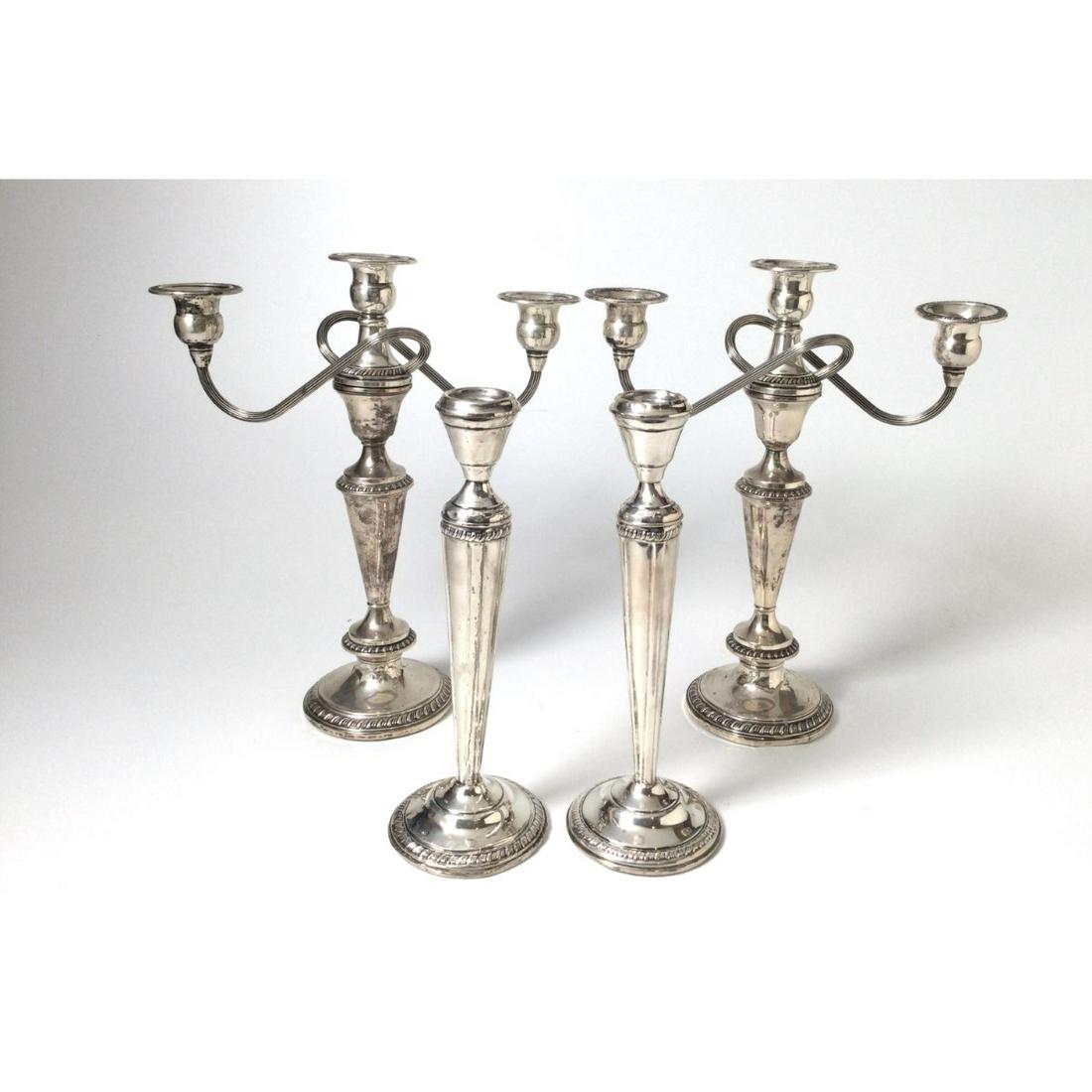 Lot of 4 Sterling Candlesticks and Candelabras (1 of 8)