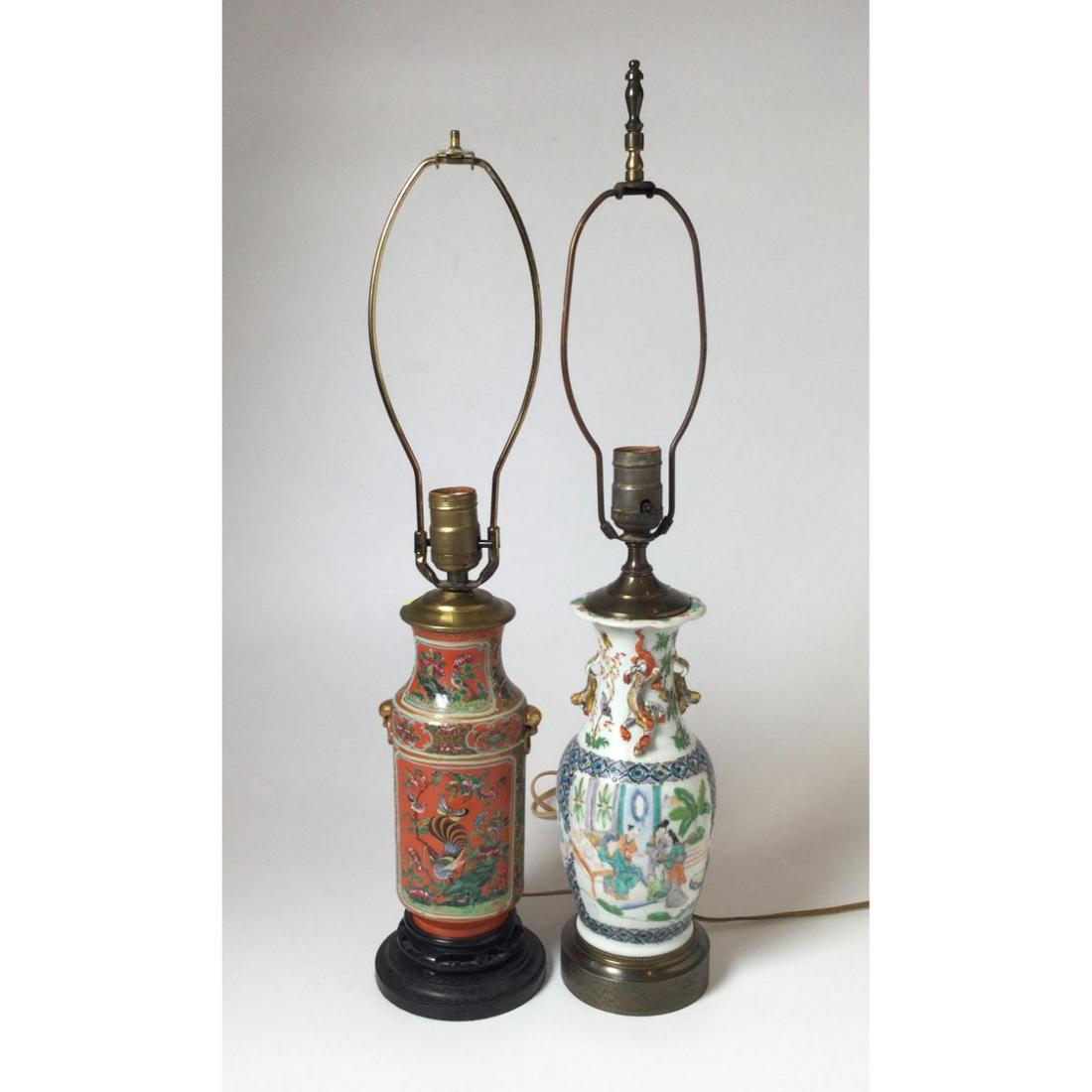 Lot of 2 Chinese Export Small Table Lamps (1 of 6)