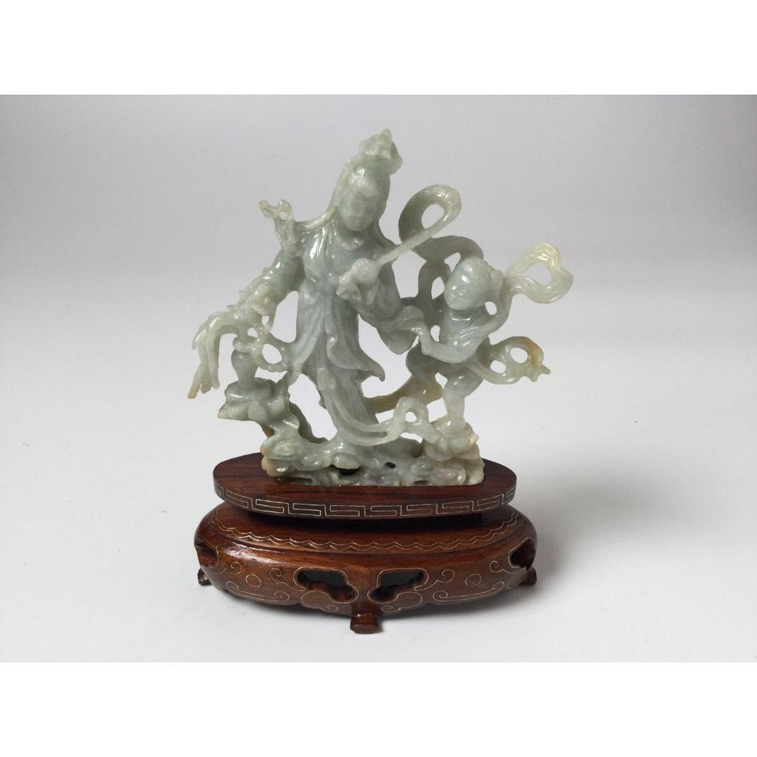 Vintage Chinese Carved Jade Statue of Two Ladies (1 of 4)