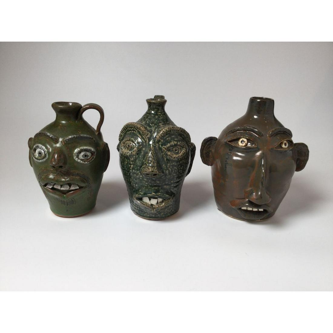 Lot of 3 Face Jugs 2 by Stanley Ferguson (1 of 5)