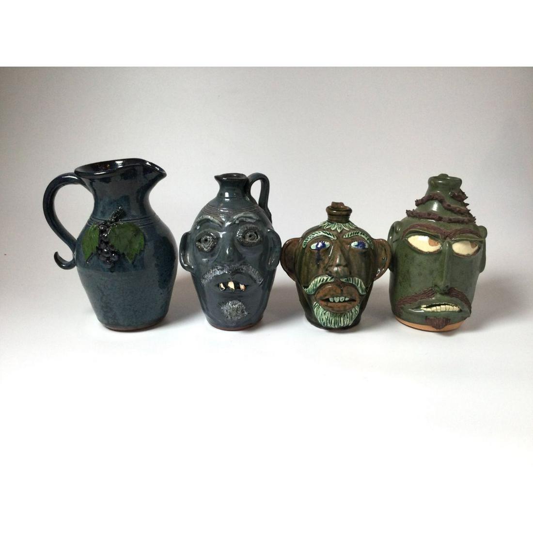 Lot of 4 pcs. 3 Face Jugs and one Pitcher Bobby (1 of 7)