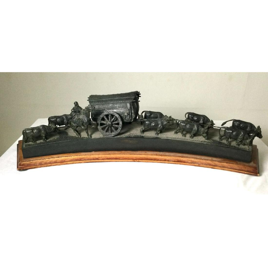 Large Bronze Sculpture The Cart by Jose Belloni (1 of 7)