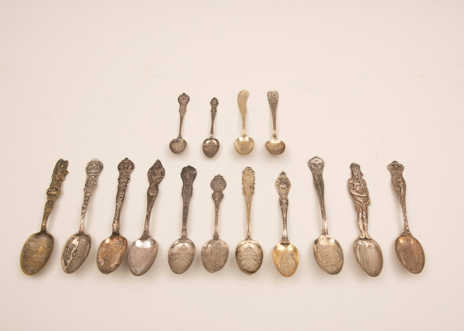 A Collection of fifteen 1904 World's Fair Souvenir: A Collection of fifteen 1904 World's Fair Souvenir Spoons
