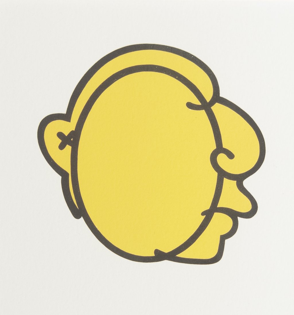 Ernest Tino Trova, American (1927-2009), Yellow Man,: Ernest Tino TrovaAmerican (1927-2009)Yellow Man yellow with black outline facing right digital print framed. Inventory # 630 the Estate of Ernest Trova.6 3/4 x 6 3/4 inches