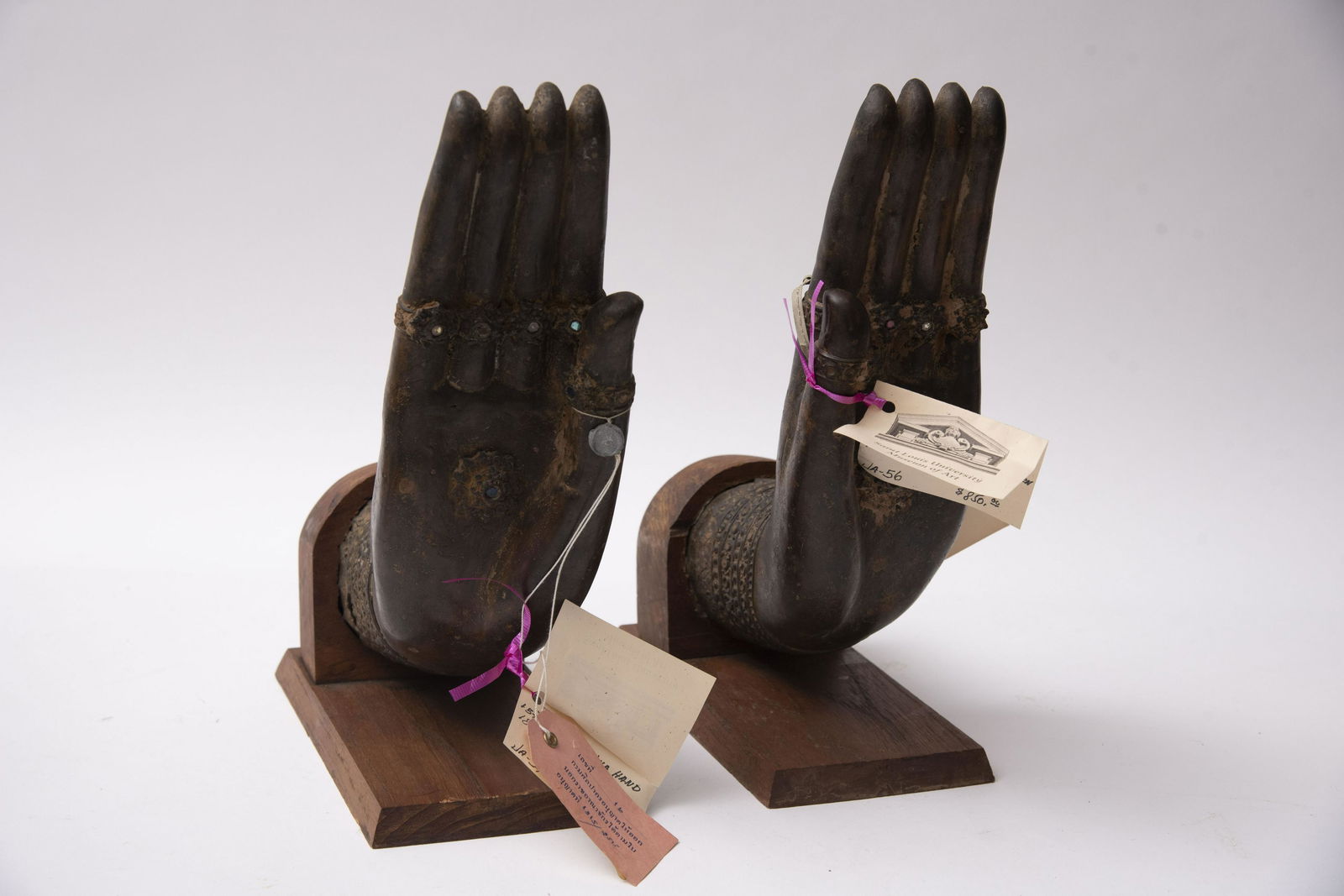 A Pair Antique Asian Bronze Buddha's Hands Height: 12 (1 of 1)