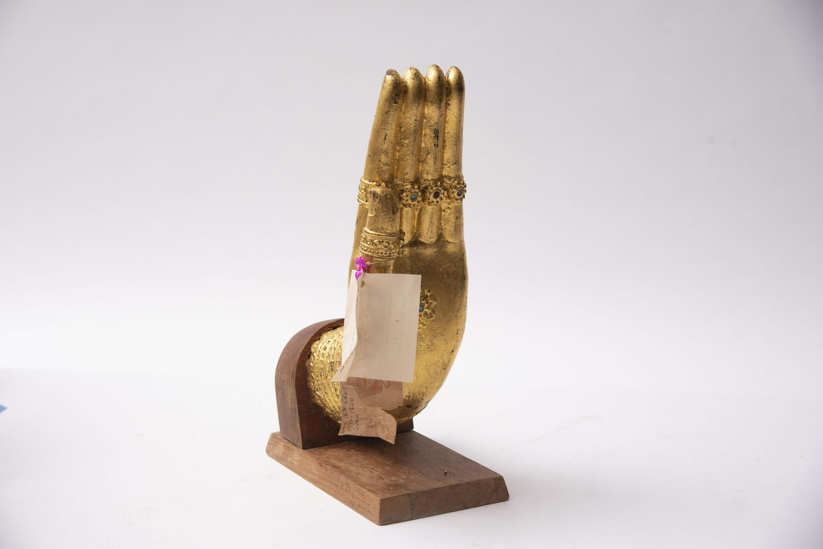 Large Antique Asian Gilded Bronze Buddha's Hand Height: (1 of 1)