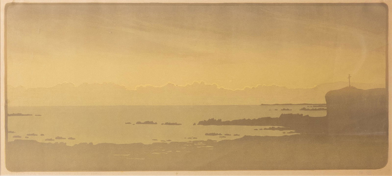 Paul Berthon, French, Coastal Scene, color lithograph, (1 of 2)