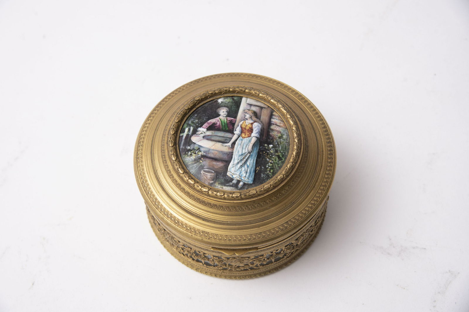 French Metal Mounted Glass and Enamel Dresser Box 5 (1 of 3)