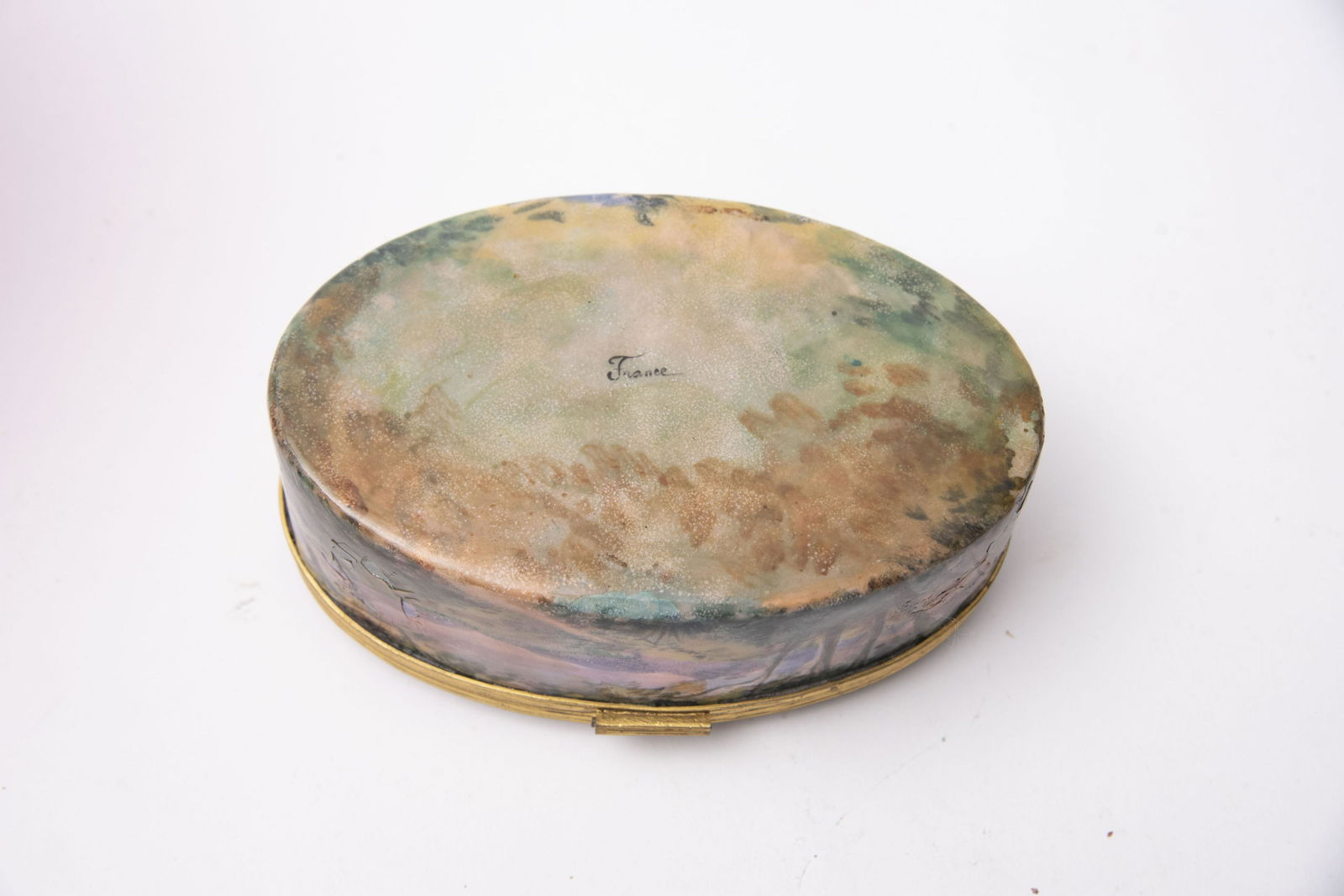 19th Century Enamel and Brass Mounted Dresser Box 6.5 (1 of 3)