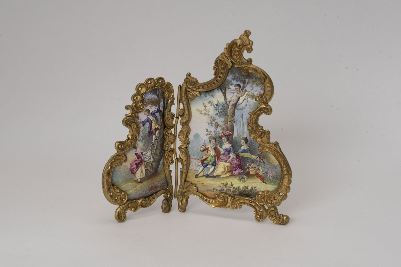 French Enamel Small Table Screen 6 inches in height (1 of 1)