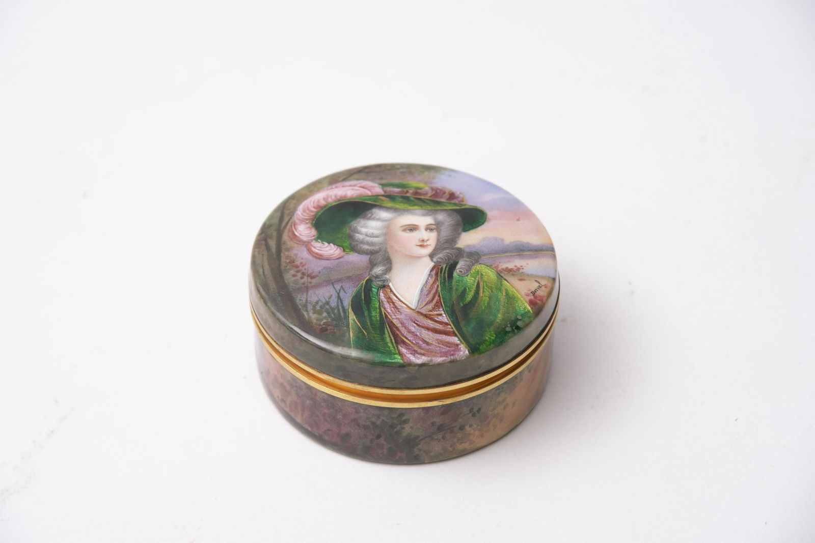 French Enamel Box Height: 4 inches (1 of 3)