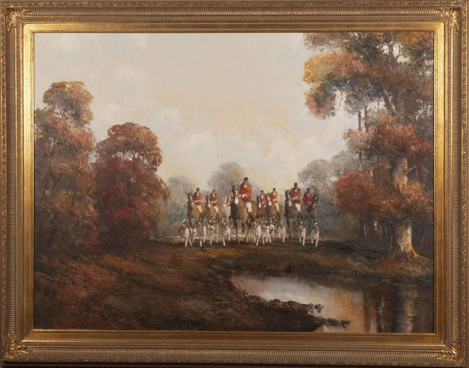 Kurt Heyden, German (b. 1936), Fox Hunt, oil on canvas, (1 of 2)